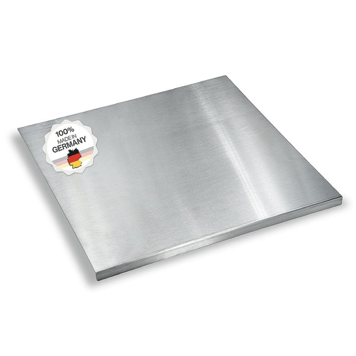Arbeitsplatte Knetbrett Edelstahl [50x50 cm] - Für Kneten, Schneiden & Backen - Küchenplatte mit Ans