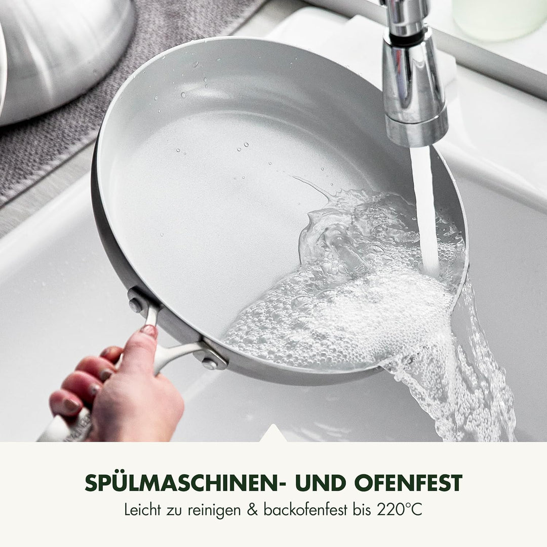 GreenPan Venice Pro Tri-Ply 28cm/4.8l Schmorpfanne mit Hilfsgriff und Deckel, Gesundes Antihaft-Koch