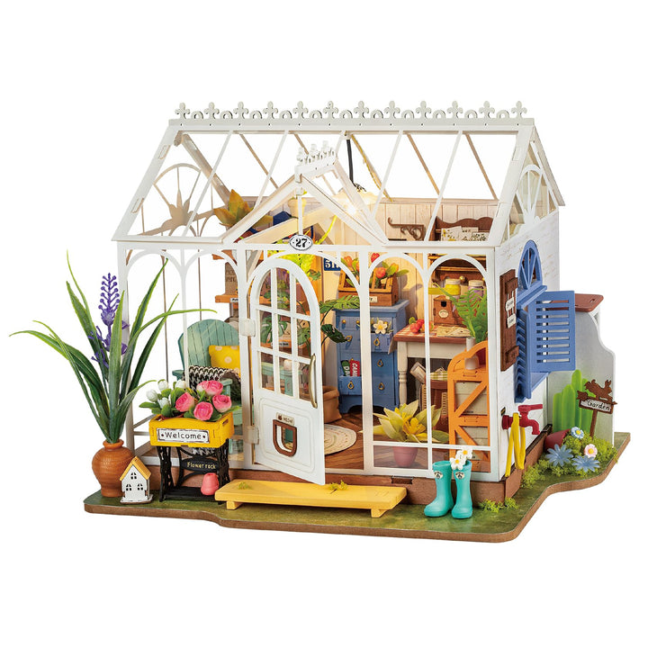 Rolife Puppenhäuser Miniatur Haus Kit mit Möbeln und LED-Licht Puppenhaus Holz Modellbausätze für Er