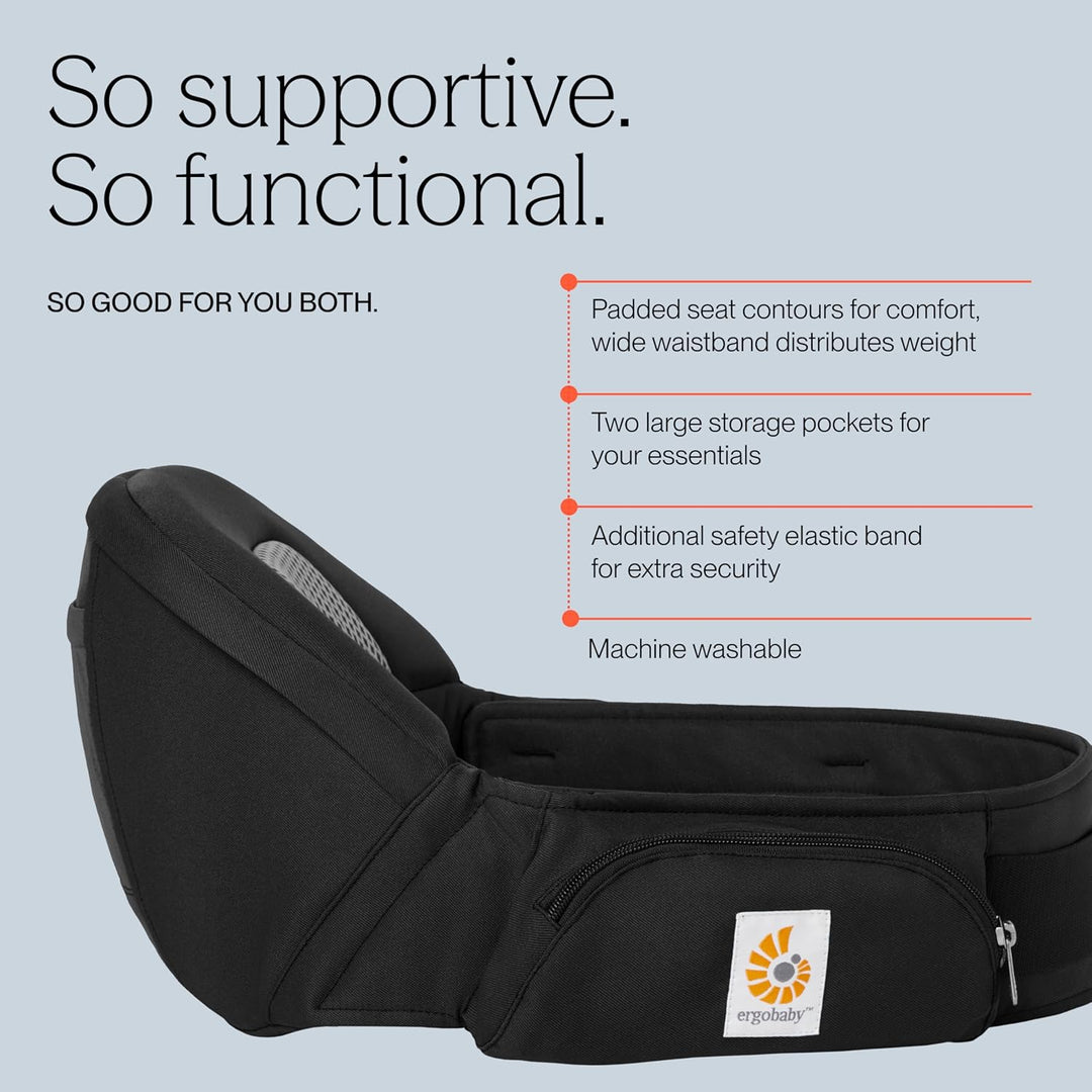 Ergobaby Lift Hip Seat Babytrage mit Babyhüftsitz für Babys und Kleinkinder ab 6 Monaten (7,7 kg - 2