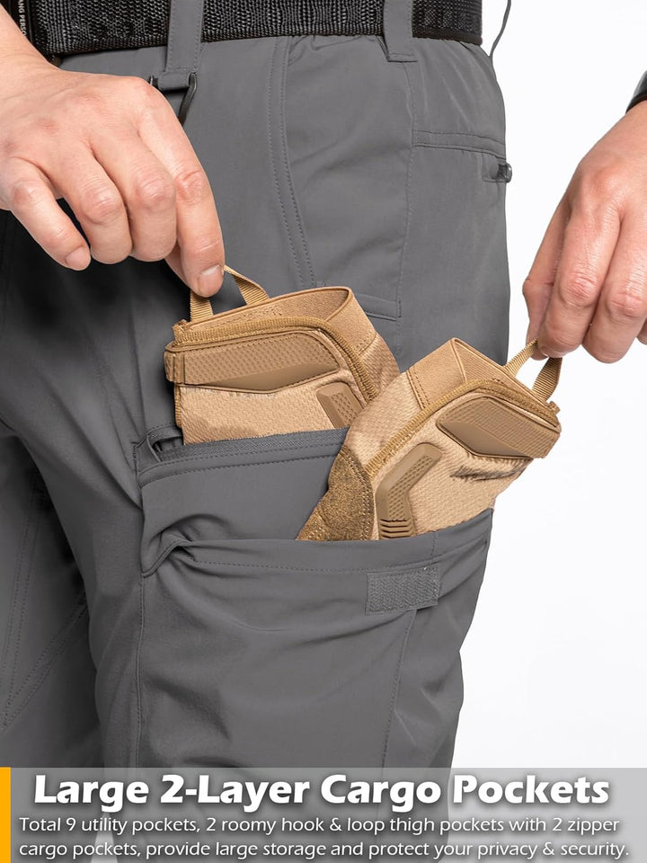 CARWORNIC Herren Schnelltrocknend Taktisch Hose Leicht Wanderhose Angelhose Stretch Cargohose 30W /