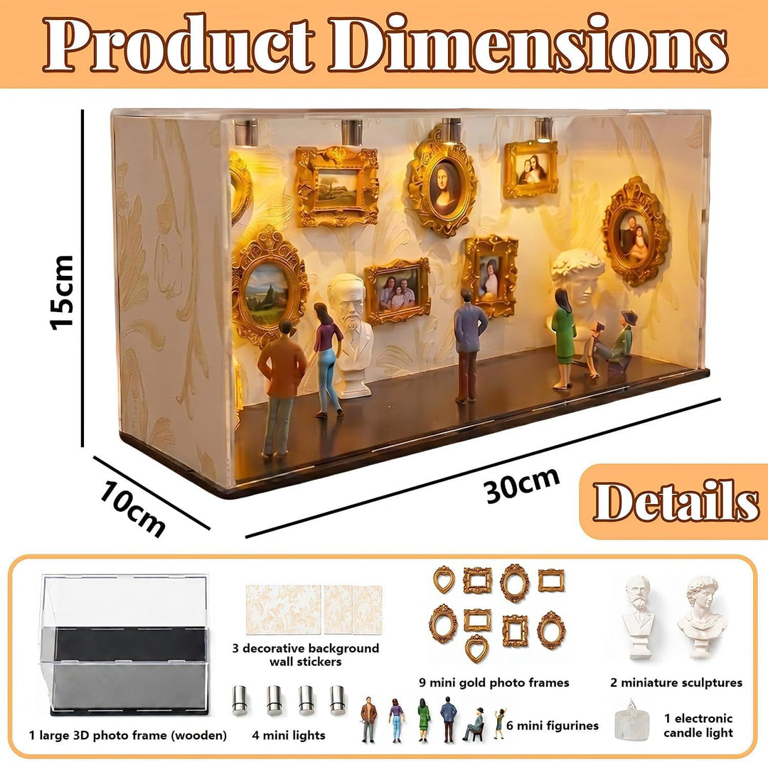 DIY Mini Museum Silhouettenbox mit Licht, Shadow Box Bilderrahmen Set, Museum of us, Foto Erinnerung