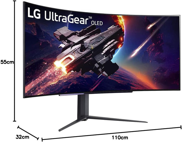 LG Electronics 45GR95QE-B Ultragear Gaming Monitor 45" (113 cm), Curved, OLED, 3440 x 1440, 21:9, WQ