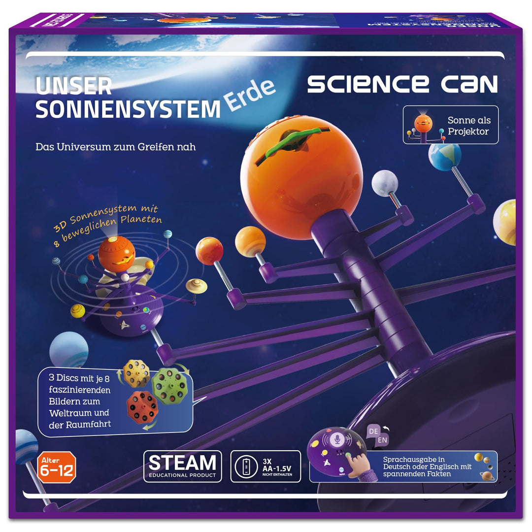 Science Can Sonnensystem Modell Planetensystem für Kinder Planeten Projektor Deutsch mit 8 Planeten