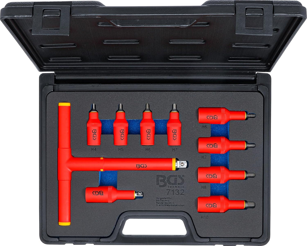 BGS 7132 | VDE-Bit-Einsatz-Satz | Antrieb Innenvierkant 10 mm (3/8") / 12,5 mm (1/2") | Innensechska