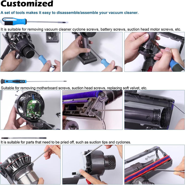 KLS für Dyson V6 V7 V8 V10 V11 Spezialwartungs- und Reinigungswerkzeug Demontagewerkzeug Schraubendr