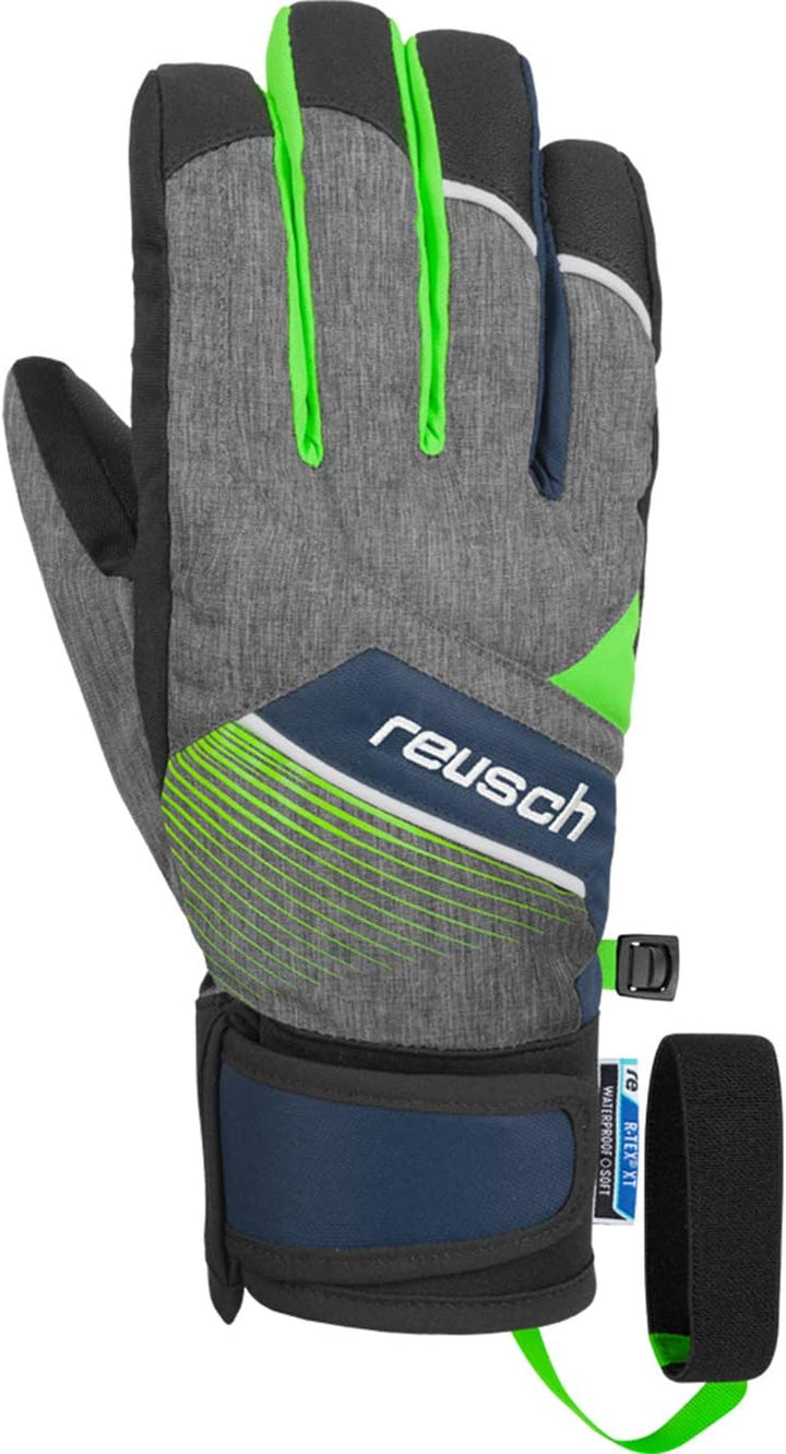 Reusch Kinder Ferdi R-tex Xt Handschuhe 4.5 black melange / neon green, 4.5 black melange / neon gre