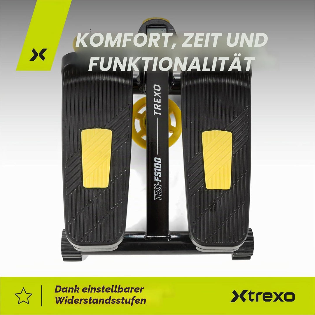 XTREXO Fitness Stepper für Zuhause | Einstellbare Pedalhöhe und Widerstand, Gut ablesbares Display,