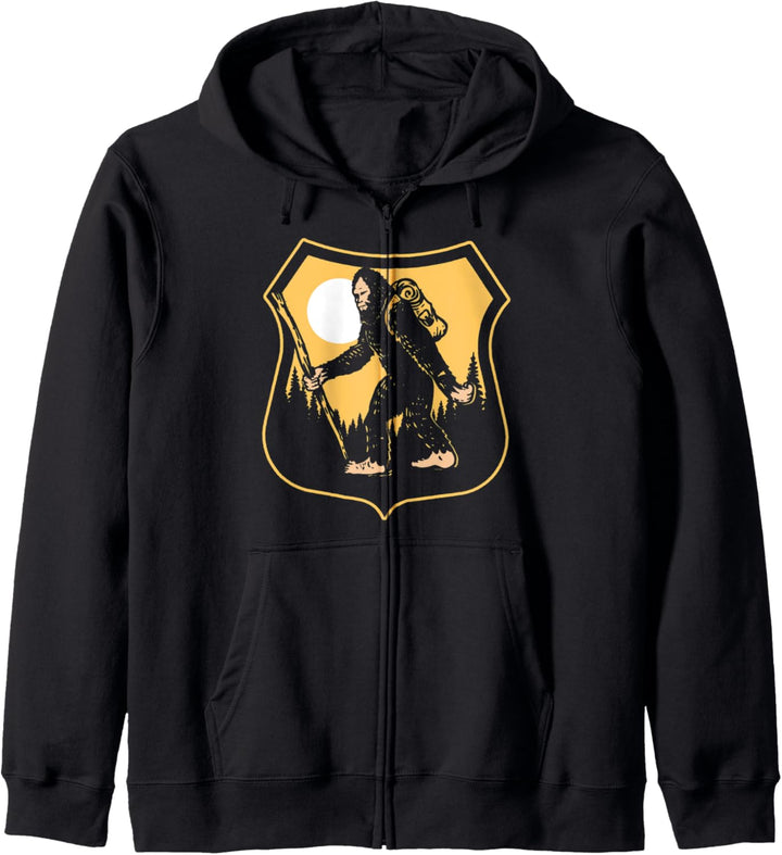 Hiking Bigfoot Outdoors Nature Sasquatch Vintage Retro Kapuzenjacke