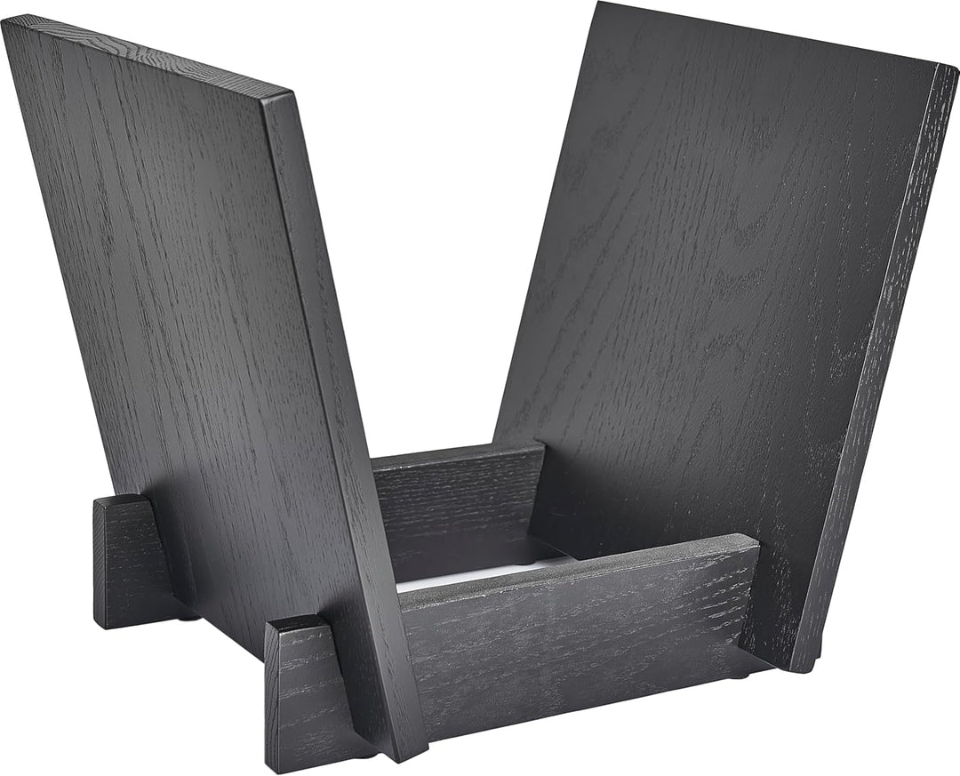 Honygebia Schallplattenhalter aus massivem Holz – schwarze Eiche, Vinyl-Plattenständer, U-förmiges A