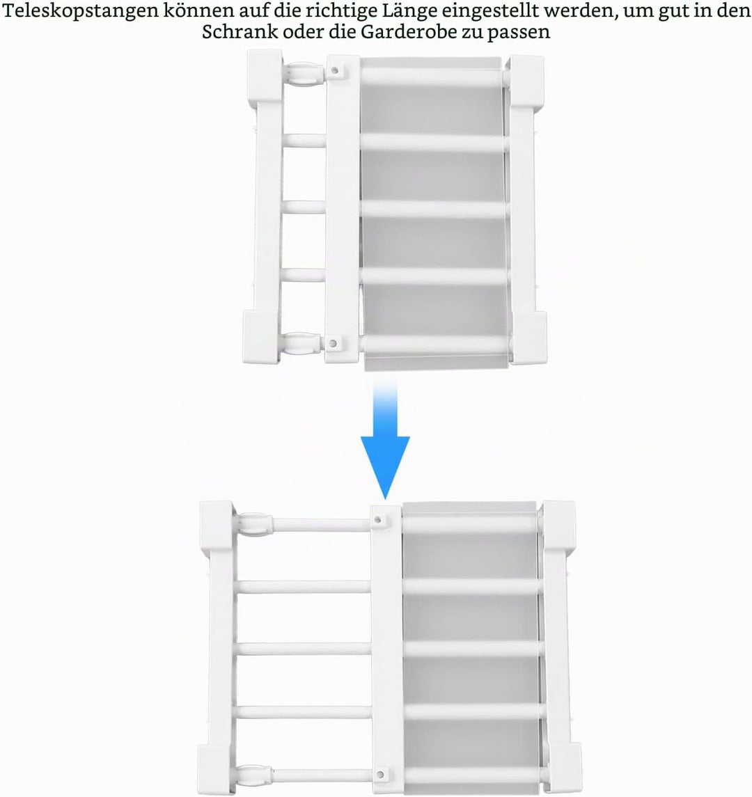 Topyond Schrank-Spannregal,Teleskop Klemmregal, Erweiterbares Lagerregal, Nagelfrei, Spannregal Schr
