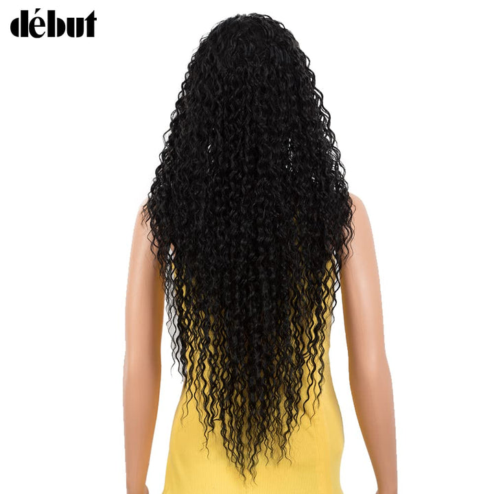DÉBUT Lace Front Perücke Lockige Perücke für Damen 70 cm 230g Kunsthaar Hitzebeständige Faser 130% D