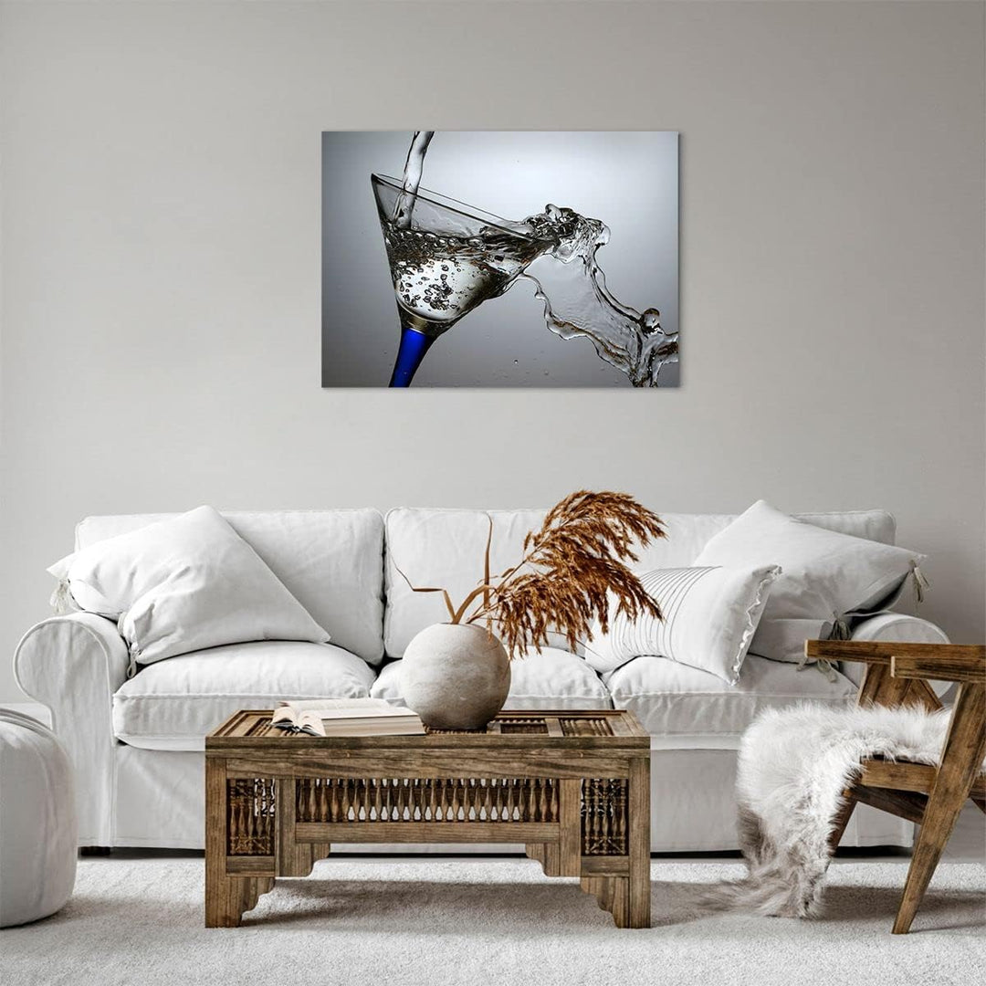 Bilder auf Leinwand Funkeln trinken glas Leinwandbild mit Rahmen 70x50cm Wandbilder Dekoration Wohnz