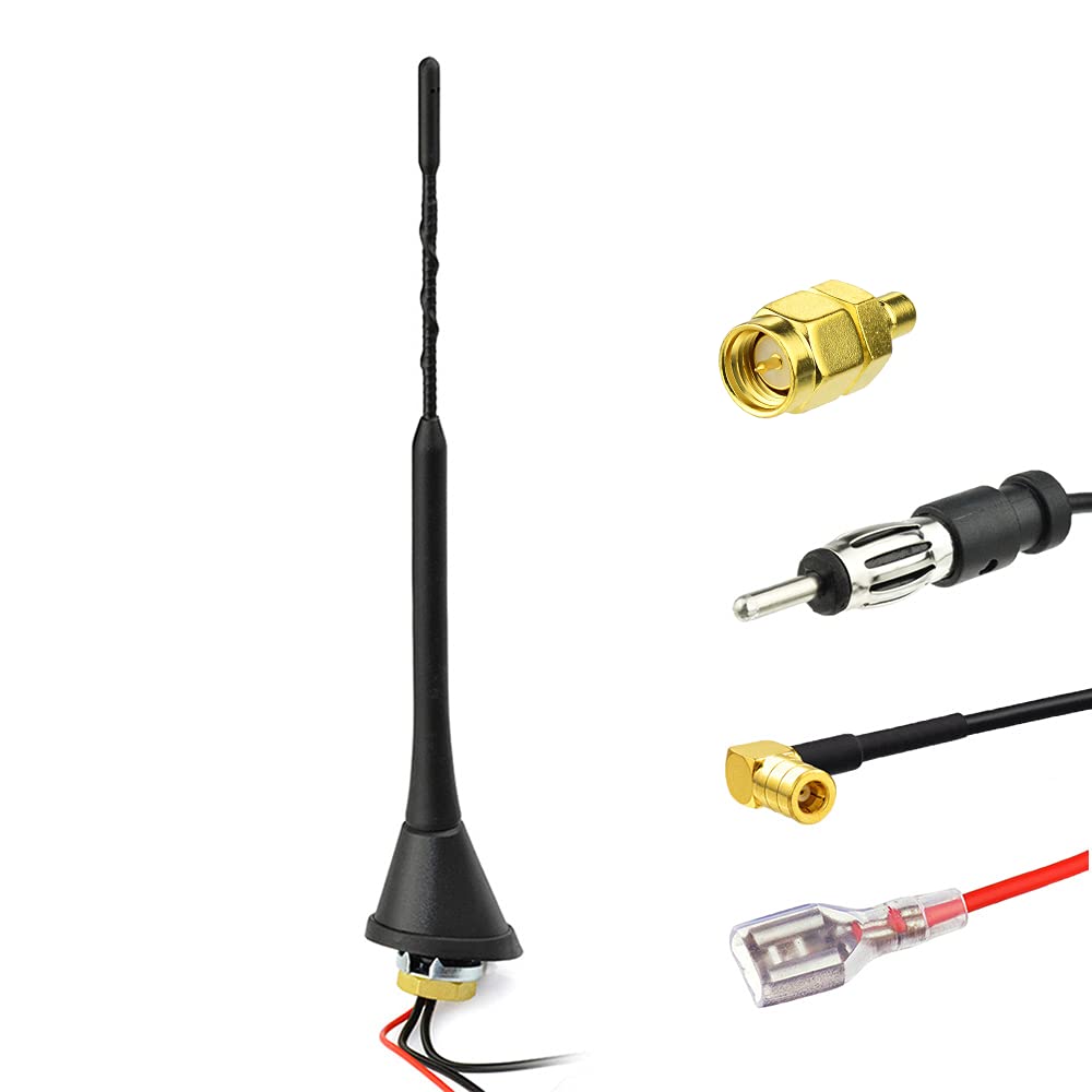 Eightwood DAB Antenne Autoantenne Splitter Verstärker SMB auf DIN-Anschluss Universal Dach DAB Anten