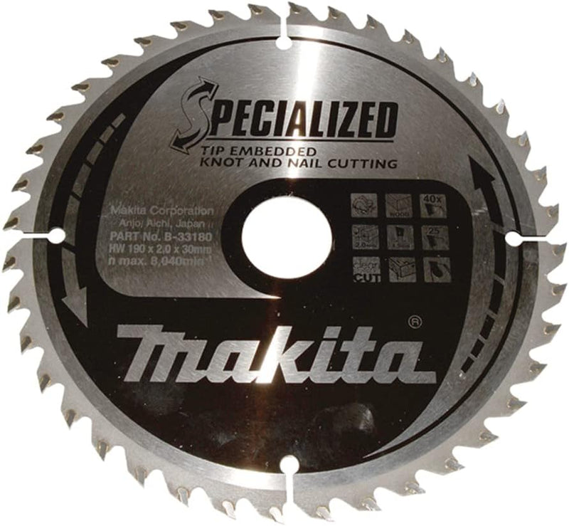 Makita Specialized Saegeblatt, 190 x 30 mm, 40Z, B-33180