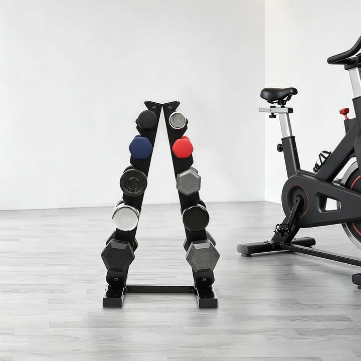 Hantelständer A-Rahmen 5-stufig Stahl Gewichtständer für Hanteln bis 100 kg Heim-Fitnessstudio Freis
