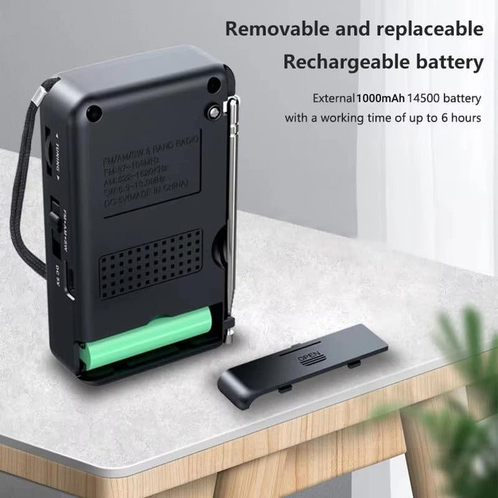 Tragbares Radio AM/FM/SW Taschenradio mit Wiederaufladbarem Akku Einbauter Lautsprecher mit HD-Displ
