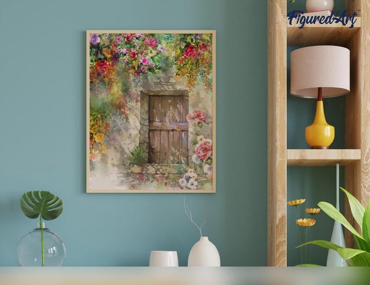 Figured'Art Malen Nach Zahlen Erwachsene Mit Rahmen Tor der Höhle - Paint by Numbers Basteln DIY Bas