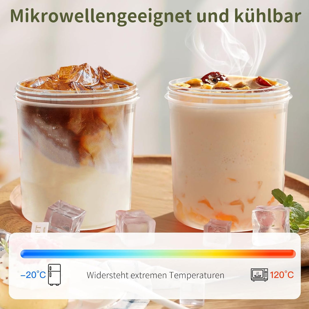 Luxear Müslibecher to Go, Grösser Joghurtbecher to go, Doppelschicht Müslibecher mit Löffel für Früh
