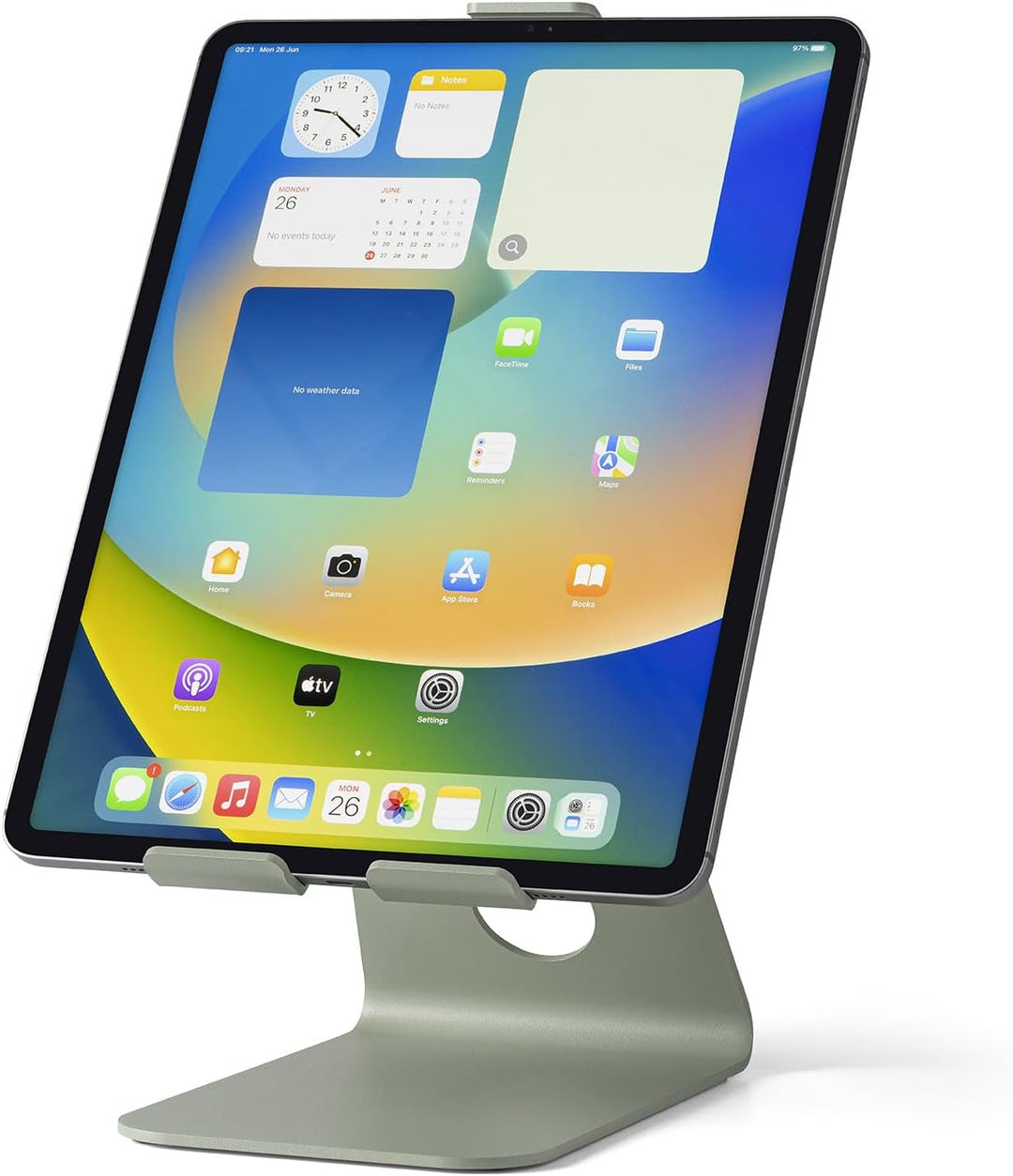Tabdoq solide Tablet Tischhalterung kombinierbar mit Allen Tablets und iPad's von 8 bis 13 Zoll, grü