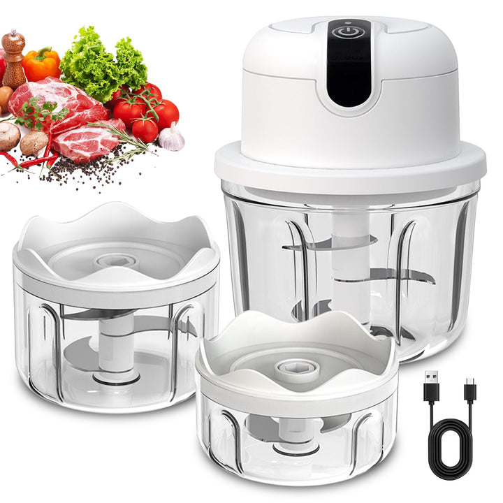 Zwiebelschneider Elektrisch,350ml Multizerkleinerer Gemüseschneider,Zwiebel Zerkleinerer,USB Wiedera