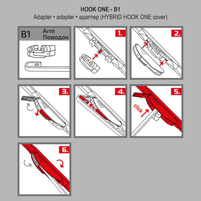 HEYNER® Scheibenwischer-Set HYBRID Kompatibel für Kia Carens (Bj. 13-20)