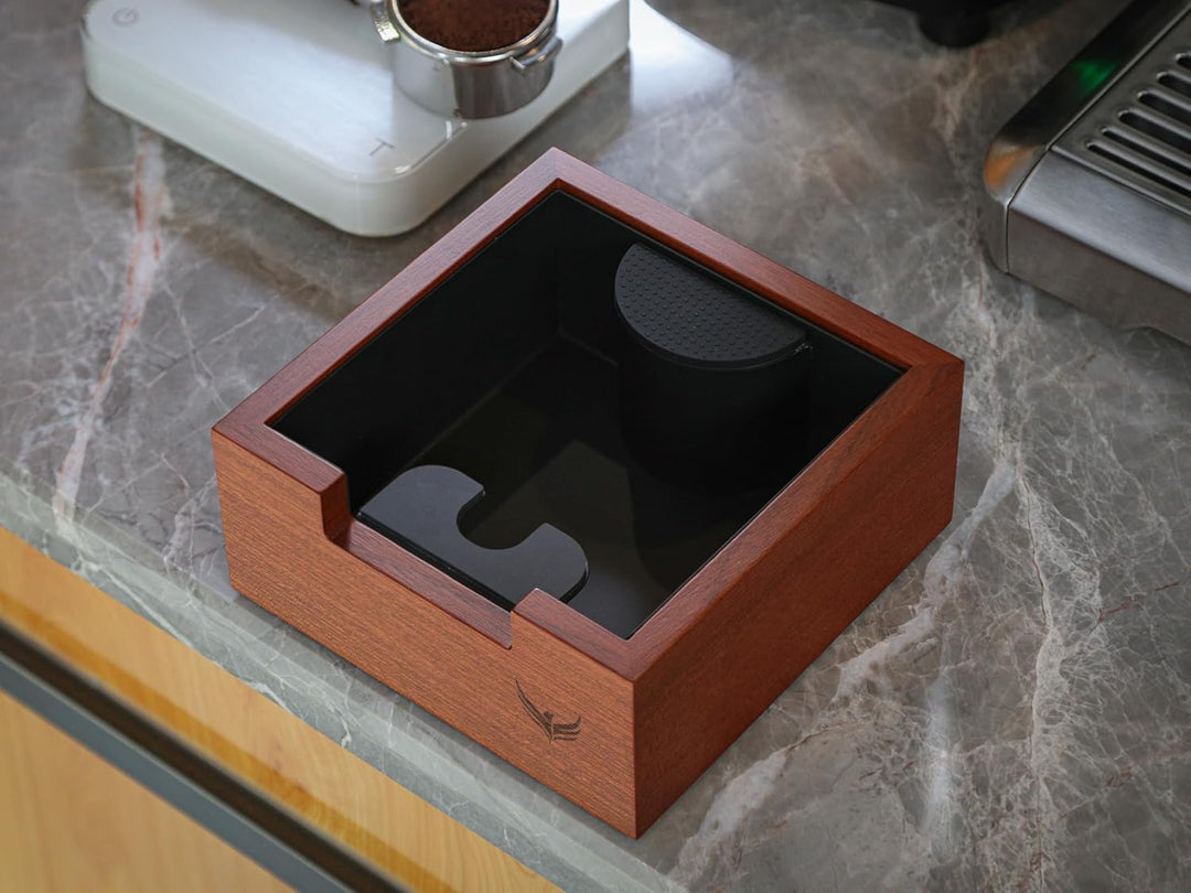 Rosewood Espresso Knock Box - Kaffeepuckeimer mit stossdämpfender Stange & rutschfestem Boden | Prem