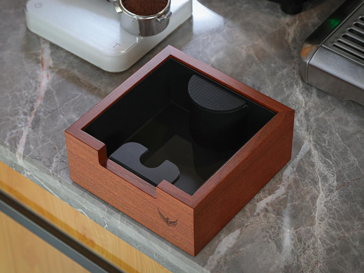 Rosewood Espresso Knock Box - Kaffeepuckeimer mit stossdämpfender Stange & rutschfestem Boden | Prem