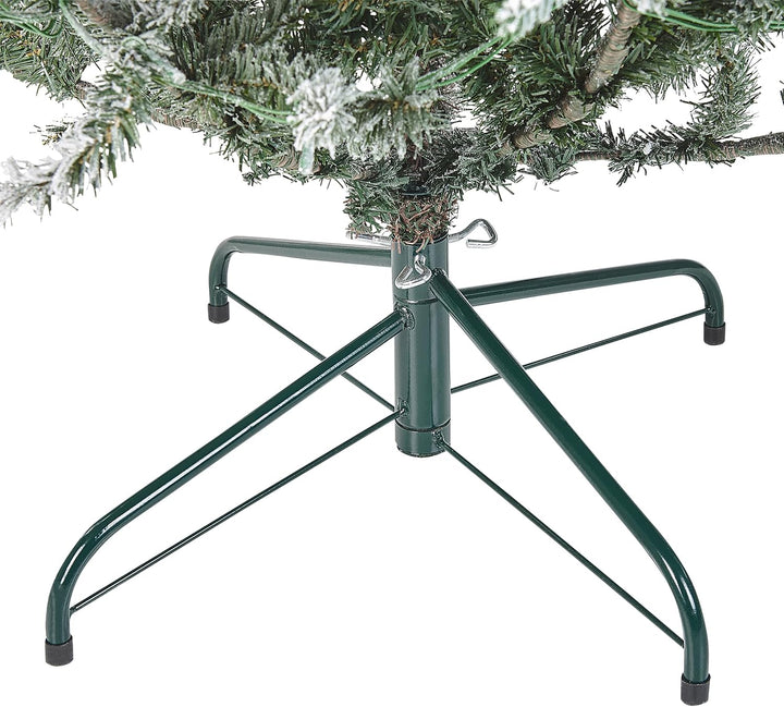 Künstlicher Weihnachtsbaum grün/weiss 180 cm mit LED Lichtern Kunstschnee Brisco