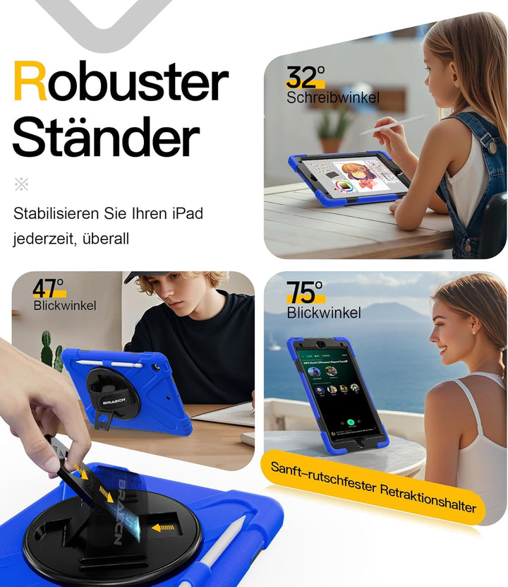 BRAECN Hülle für iPad 10.2 Zoll (iPad 9./8./7. Generation), Robuste Stossfeste Schutzhülle mit Stift