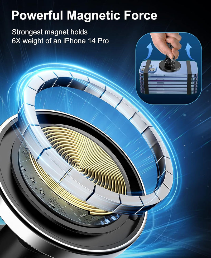 Beeasy 15W MagSafe Autohalterung Ladegerät, Magnet Auto Handyhalterung mit Ladefunktion, Kfz Qi Lade