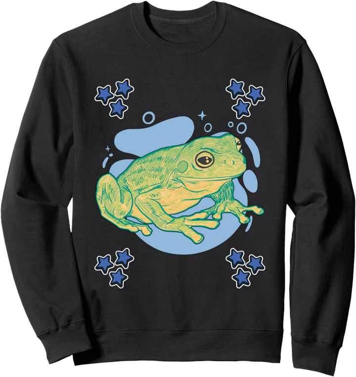 Herren Frosch Zeichnung Sterne Jungen Frosch Sweatshirt