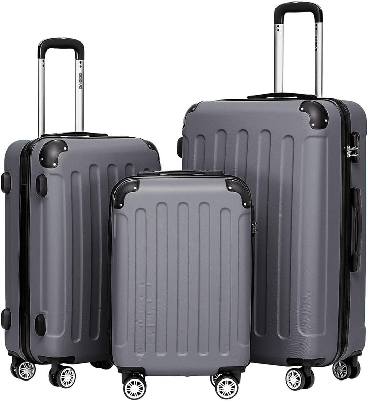 BEIBYE 2045 Zwillingsrollen 3tlg. Reisekoffer Koffer Kofferset Trolleys Hartschale in 14 Farben (Dar