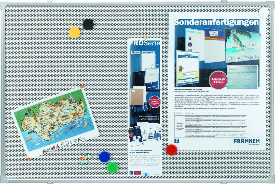 Franken PM2602 Pinntafel, Pin N Mag, Aluminiumrahmen, 60 x 90 cm, silber/grau, 60 x 90 cm