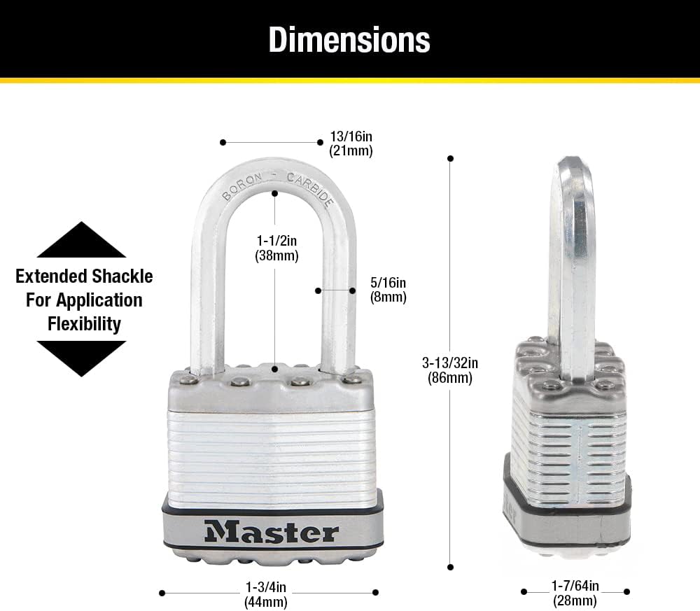Master Lock M1XDLF Magnum Vorhängeschloss mit Schlüssel, 1 Stück