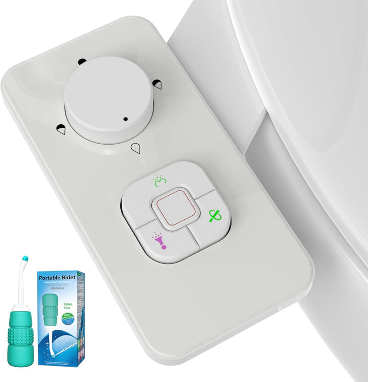 Bidet Aufsatz Kit mit tragbarem Bidet - WITHLENT Nicht Elektrisch Bidet Toilettenaufsatz mit Einzieh