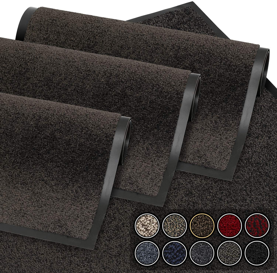GadHome Fussmatte Braun 60x90 cm|Eingangstürmatte wasserdicht waschbar strapazierfähiger Schmutzfäng