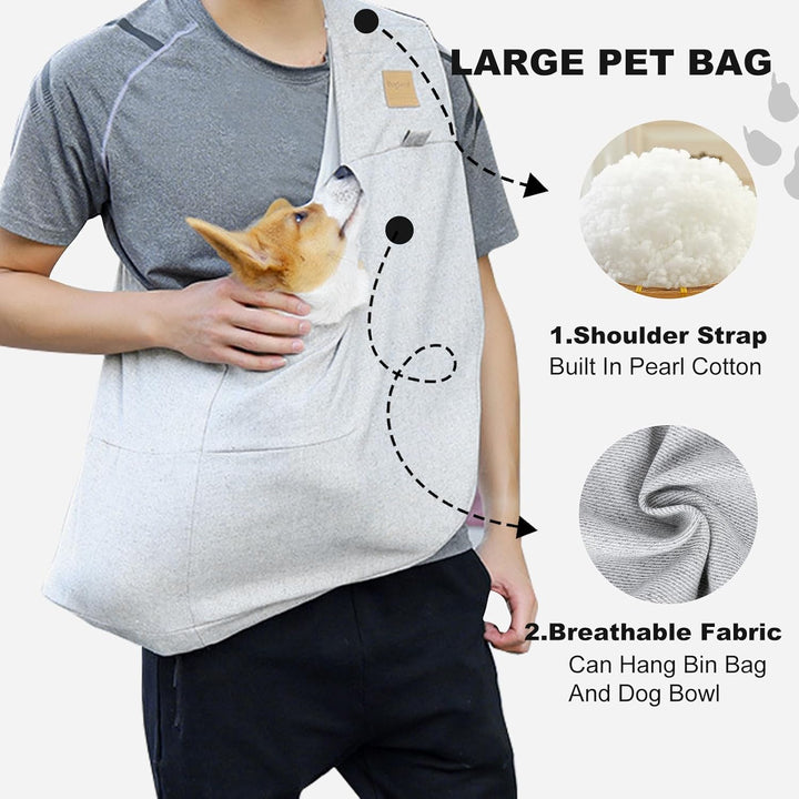 PETCUTE Hundetasche für Kleine Hunde bis 6 kg,Freihändig, Atmungsaktiv,Hundetragetasche mit Tasche,S