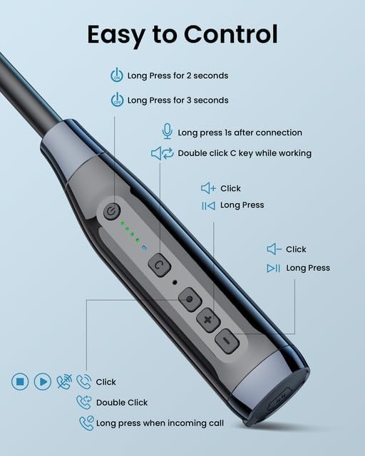 SOPPY Kopfhörer Bluetooth 5.4 Nackenband Sportkopfhörer mit 100 Std. Spielzeit, Kabellose Kopfhörer