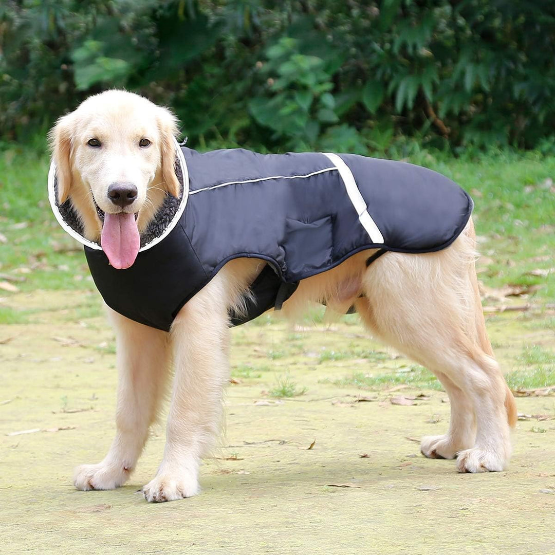QBLEEV Hundewintermantel, warm, reflektierende Hundejacke, Rollkragen, wasserdicht, für kaltes Wette