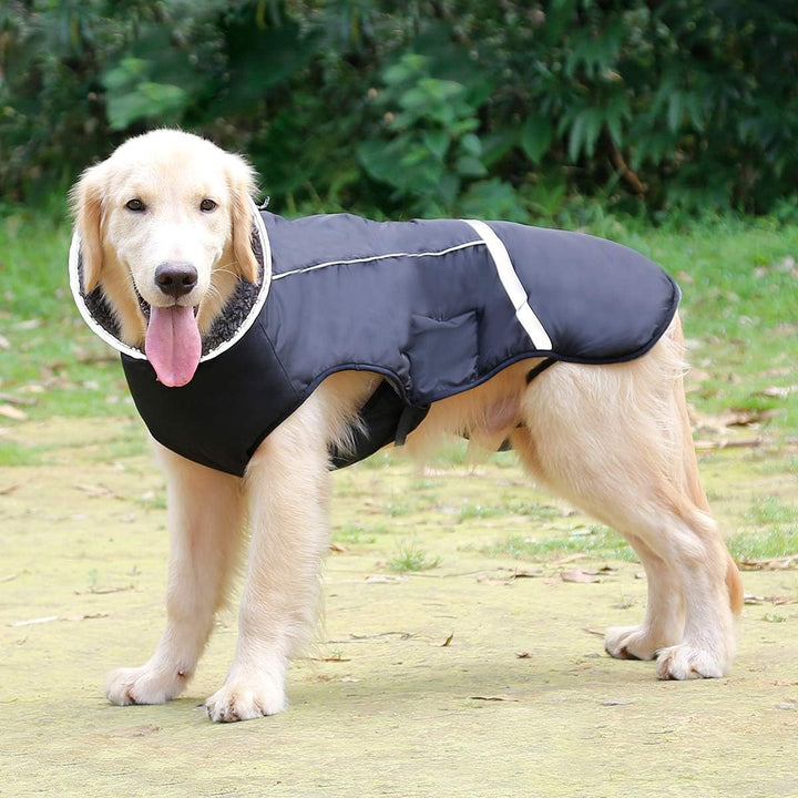 QBLEEV Hundewintermantel, warm, reflektierende Hundejacke, Rollkragen, wasserdicht, für kaltes Wette