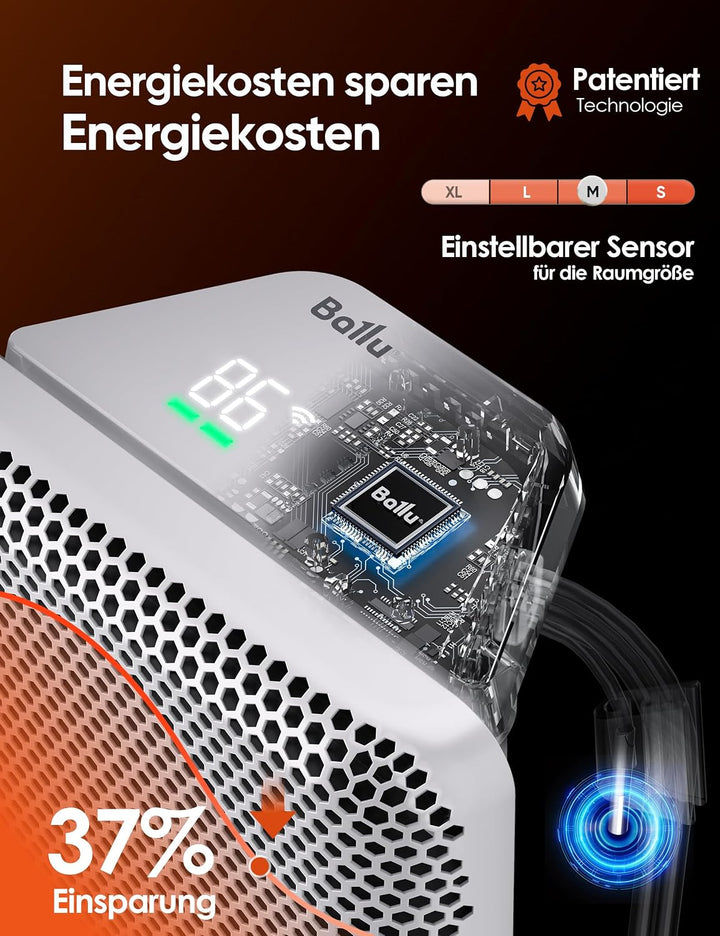 Ballu Infrarotheizung Standgerät &amp; Wandmontage 2000W, Elektrische Heizung Energiesparend mit Smart T