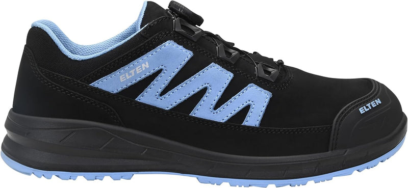 ELTEN Sicherheitsschuhe Marten XXSports Pro BOA Black-Blue Low ESD S3, Damen und Herren, Leder, Stah