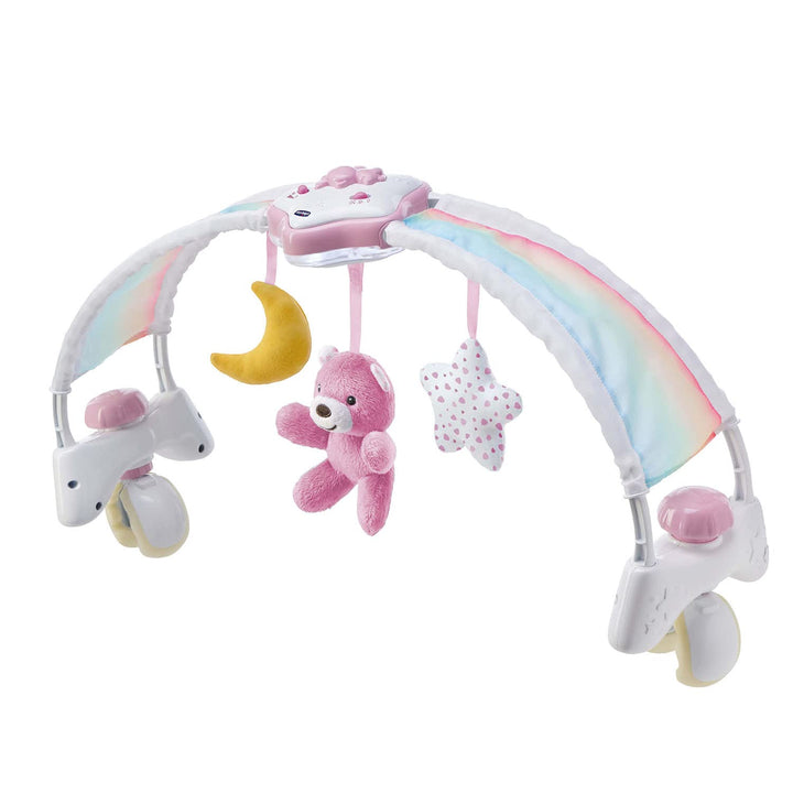Chicco Regenbogen-Spielbogen für Kinderbett, 2in1 Evolutionskompatibel Next2Me, Babywanne mit Regenb
