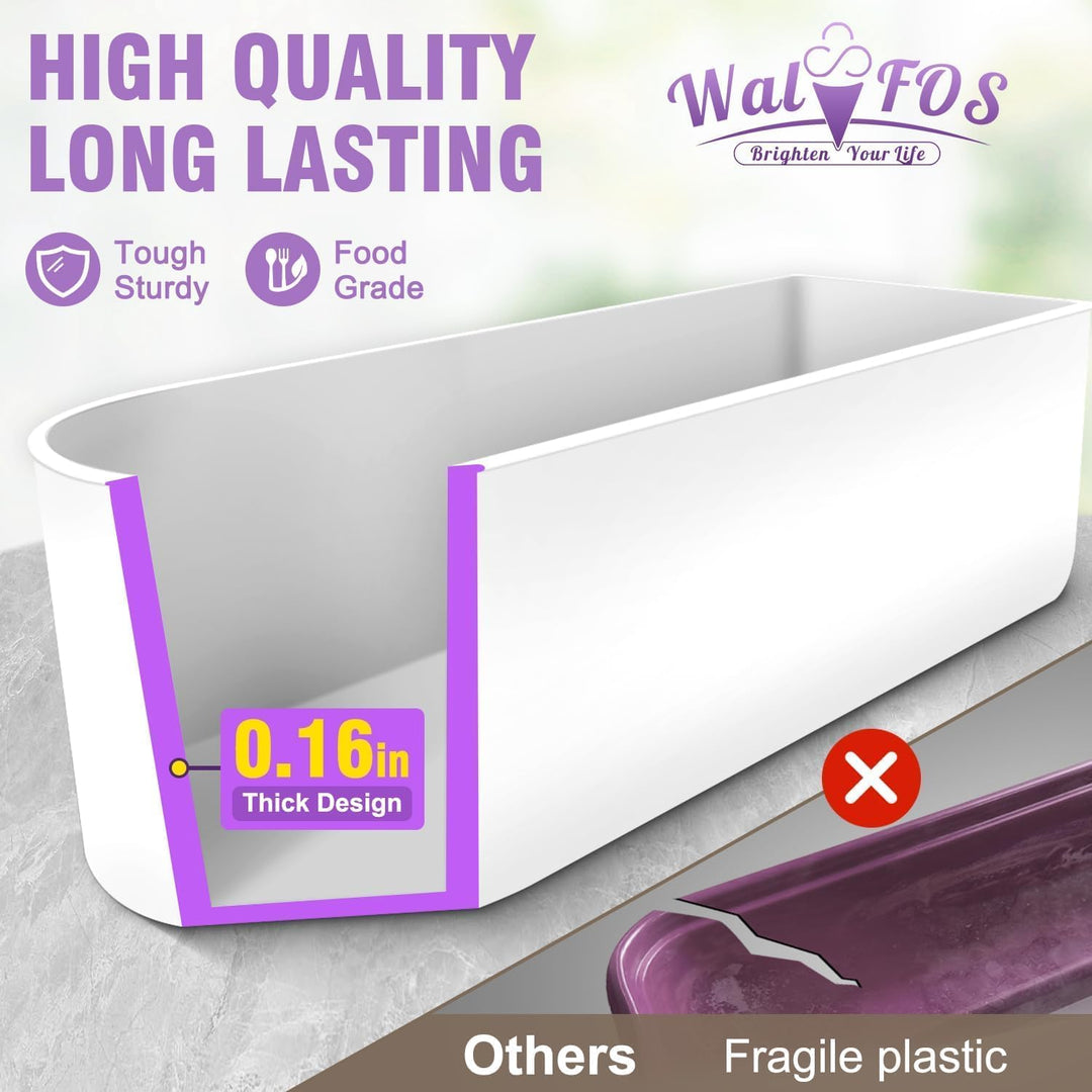 Walfos® Eisbehälter, 2er-Eisbehälterfür Speiseeis, 1.5L Eisbehälter mit Silikon-Deckel, BPA-frei Hau