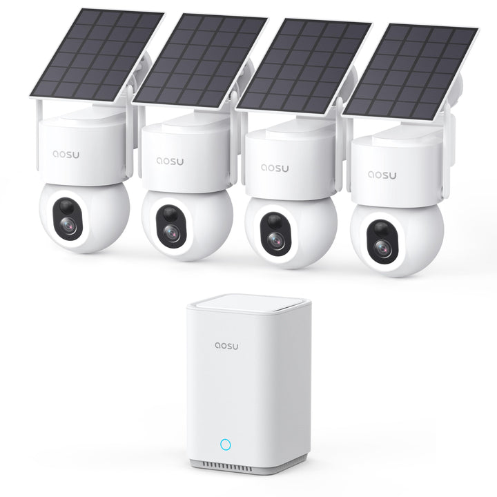 aosu D1 MAX 4K 8MP Überwachungskamera Aussen Solar Akku, 360° PTZ &amp; KI | aosuBase 2.0, 32GB Lokal Sp