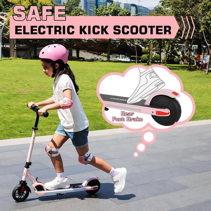 Caroma E Scooter Kinder von 8-12 Jahren,bis zu 16 km/h & 8 km,Elektroroller Kinder mit Bunte Leuchte