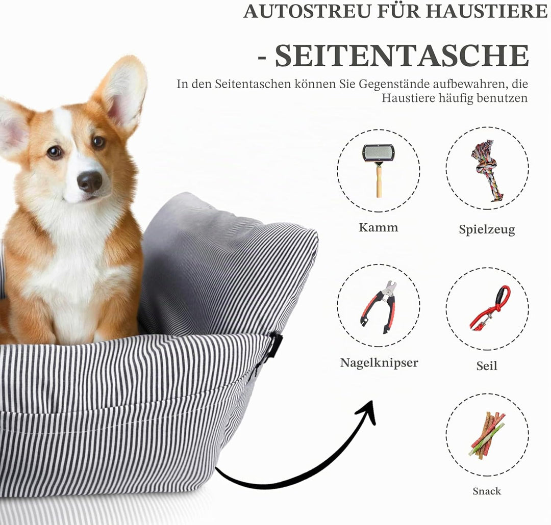 Hundesitz für Hunde, strapazierfähig, mit rutschfester Unterseite und verstellbarem Sicherheitsgurt,