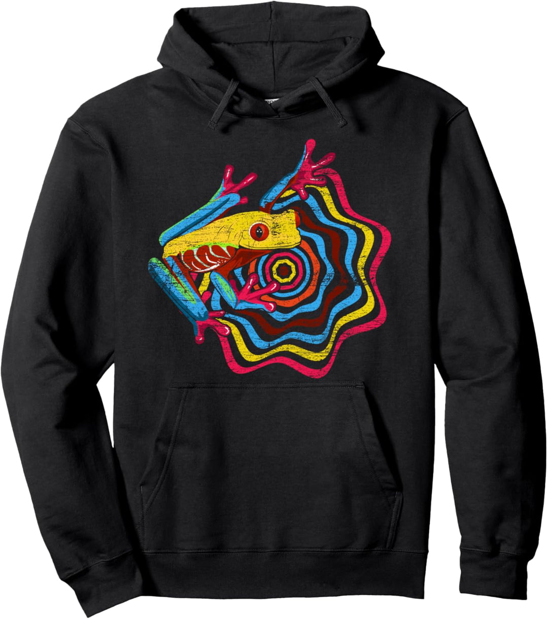 Buntes Frosch Pullover Hoodie