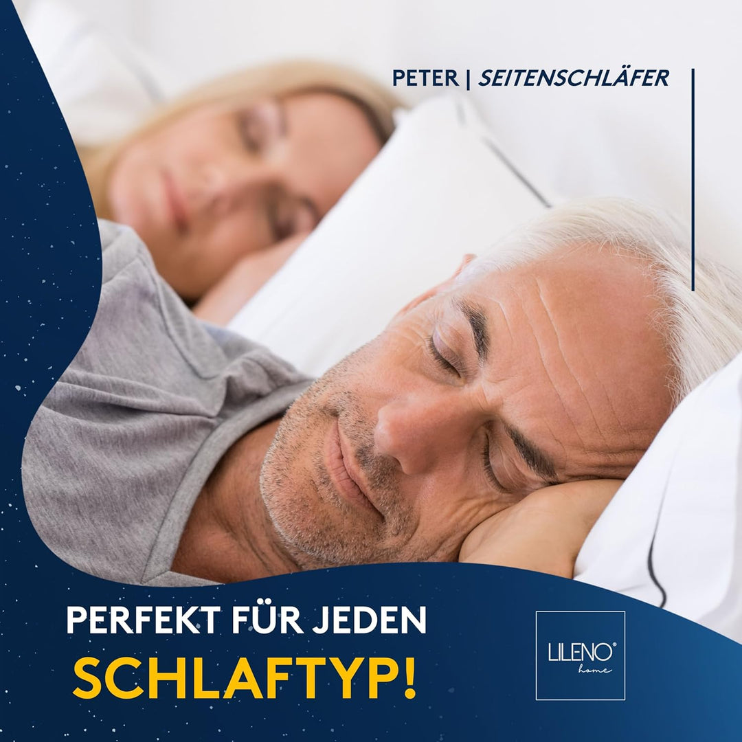 LILENO HOME Microfaser Kissen 40x80 cm Premium (450g Füllung) [2er Set] bis 95 Grad waschbar mit Rei